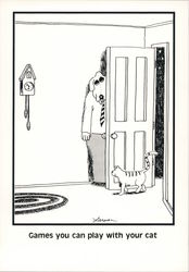 The Far Side: Games You Can Play With Your Cat Gary Larson Postcard Postcard Postcard