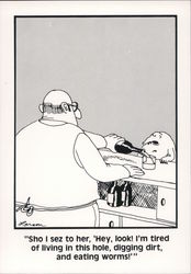 Far Side: Mole at a Bar Gary Larson Postcard Postcard Postcard