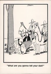What Are You Gonna Tell Your Dad? Cowboy Crashes Horse - Gary Larson Postcard