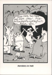 Aerobics in Hell - The Far Side Postcard