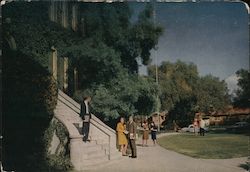 Students Meet at East Door of Founder's Hall La Verne College California Postcard Postcard Postcard