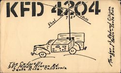 KFD 4204 Citizen's Band Radio (hand drawn) Postcard
