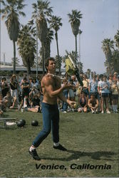 Venice Chainsaw Juggler California Postcard Postcard Postcard