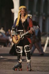 Harry Perry, Roller Skating Guitarist Postcard