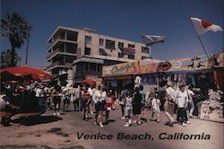 Venice Beach Ocean Front Walk - Shops and Food Concessions California Postcard Postcard Postcard