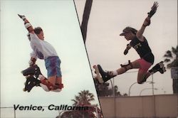 Rollerblading at Venice, CA California Postcard Postcard Postcard