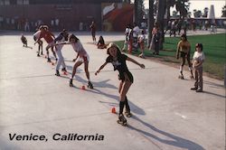 Venice Skaters at Pavillion Slalom Course California Postcard Postcard Postcard