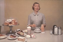 Woman with Baked goods Postcard