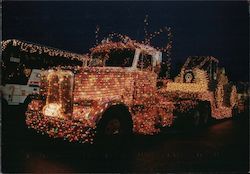 Peterbilt Truck with Christmas Lights Postcard