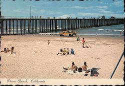 Beach Scene Pismo Beach, CA Woody Gillette Postcard Postcard Postcard