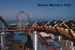 Santa Monica Pier Roller Coaster Postcard