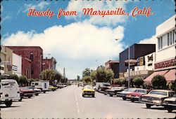 Downtown View Marysville, CA Don Nelson Postcard Postcard Postcard