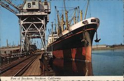 Port of Stockton Stockton Enjoys a Unique Position Among California Cities Postcard Postcard Postcard
