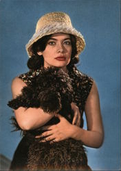Jenny Caresi with a dog Postcard