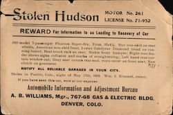 Stolen Hudson - Reward! Denver, CO Postcard Postcard Postcard