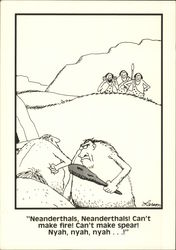 Neanderthal Teasing Gary Larson Postcard Postcard Postcard