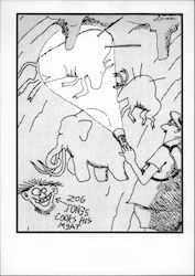 Caveman, Cave Drawings Graffiti Gary Larson Postcard Postcard Postcard