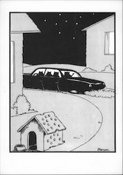 Cats: Driveby Doghouse Shooting Gary Larson Postcard Postcard Postcard