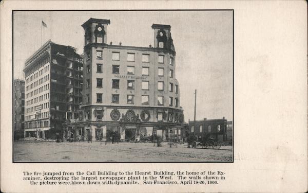 Hearst Building after the fire San Francisco California