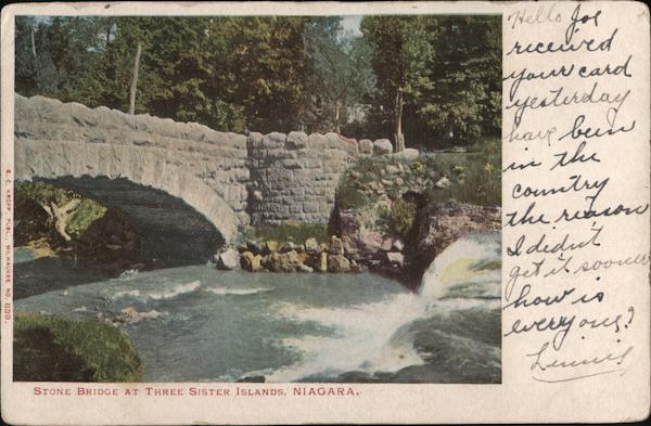 Stone bridge at Three Sisters Islands Niagara New York