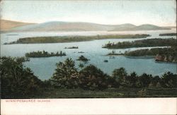 Scenic view of Winnipesaukee Islands New Hampshire Postcard Postcard Postcard
