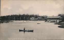 Canoeing on the Charles River Auburndale, MA Postcard Postcard Postcard