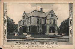 Memorial Hall Milford, MA Postcard Postcard Postcard