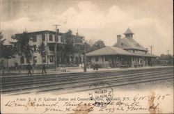 D & H Railroad Station and Commercial Hotel Postcard