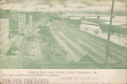 Looking East From Union Depot Postcard