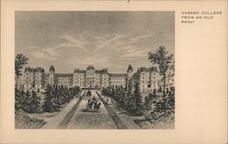 Vassar College from an Old Print Postcard