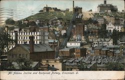 Mt. Adams Incline and Rockwood Pottery Postcard