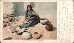 Moki Indian Woman Making Pottery Native Americana Detroit Photographic CO Postcard Postcard Postcard