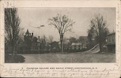 Fountain Square and Maple Street Contoocook, NH Postcard Postcard Postcard