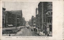 First Ave. looking north from Pioneer Square Postcard