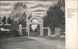 Entrance to Woodland Park Postcard