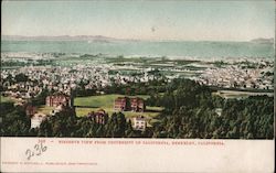Birdseye view from University of California Berkeley Postcard