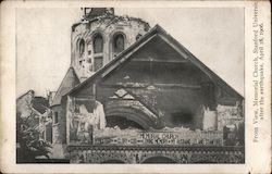 Memorial Church, Stanford University after the earthquake April 18 1906 Postcard