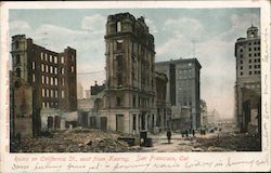 Ruins on California St east from Kearny San Francisco, CA Postcard Postcard Postcard