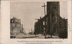 View of Chinatown from California and Dupont Sts., after the Fire April 18-20, 1906 Postcard