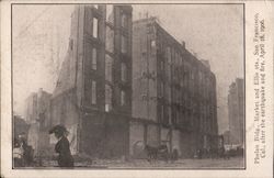 Phelan building Market and Ellis streets after the1906 earthquake Postcard