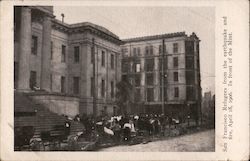 Refugees from the earthquake and fire, April 18 1906. In front of the Mint Postcard