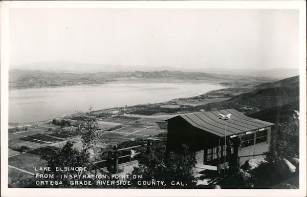 Lake Elsinore From Inspiration Point On Ortega Grade Riverside County, Cal. California