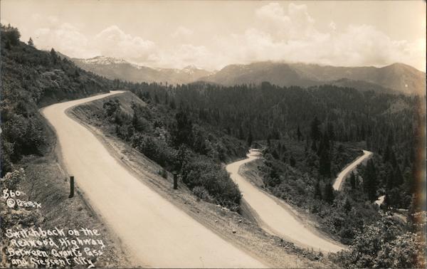 Switchbacks on Redwood Highway Between Grants Pass & Crescent City California
