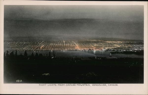 Night Lights from Grouse Mountain Vancouver BC Canada