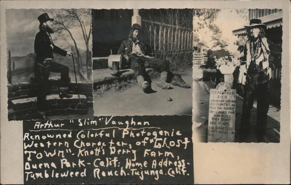 Card Sent by Arthur Slim Vaughn - Knott's Berry Farm Buena Park California