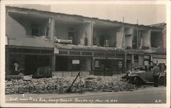 3rd near Pine Avenue, Quake of March 10, 1933 Postcard