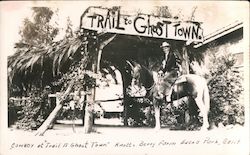 Cowboy at "Trail to Ghost Town", Knotts Berry Farm Postcard