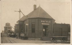 Train Depot in Winfield, Iowa Postcard