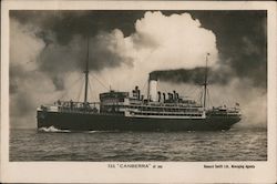 T.S.S. Canberra at Sea, Australian Steamship Limited Postcard