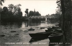flambeau River Bridge-OXBO Resort Postcard